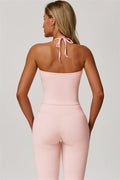 The Surge Halter Crop Top Flared Leggings 2-Piece Set