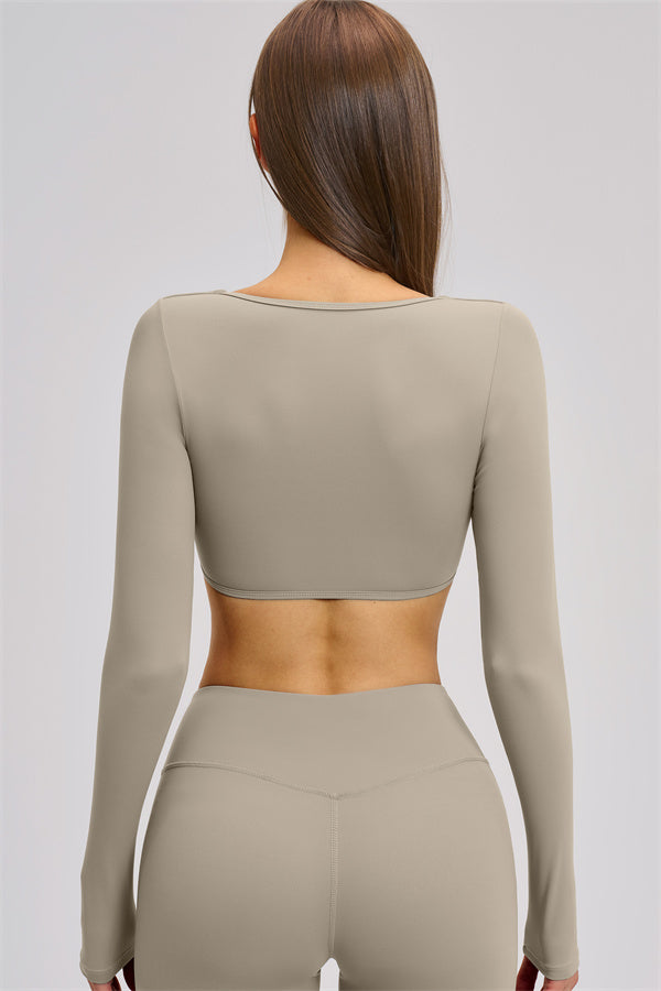 The Zestful Long Sleeve Crop Top Leggings 2-Piece Set