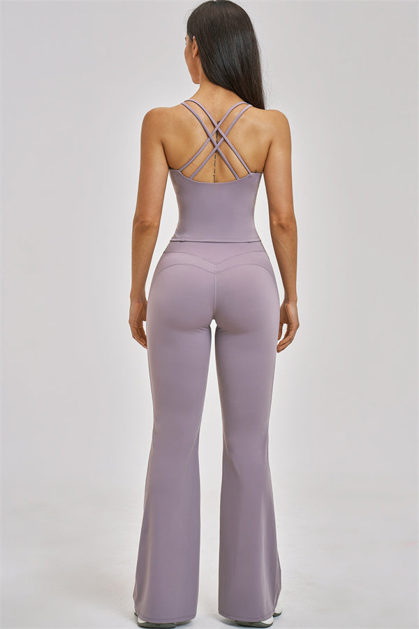 The Zenith Crop Top Flared Leggings 2-Piece Set