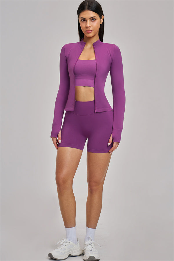 The Vision Jacket Sports Bra Shorts 3-Piece Set