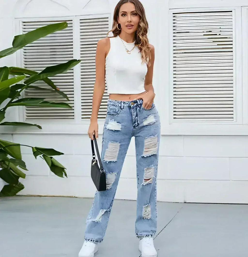 DenimDare™ – Washed Ripped Slim Jeans
