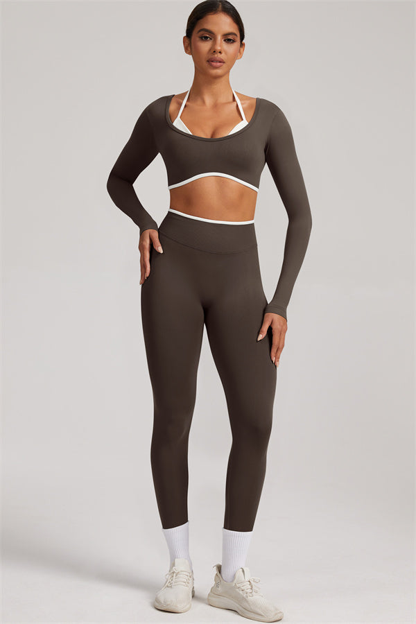 The Elevate Long Sleeve Crop top Leggings 2-Piece Set