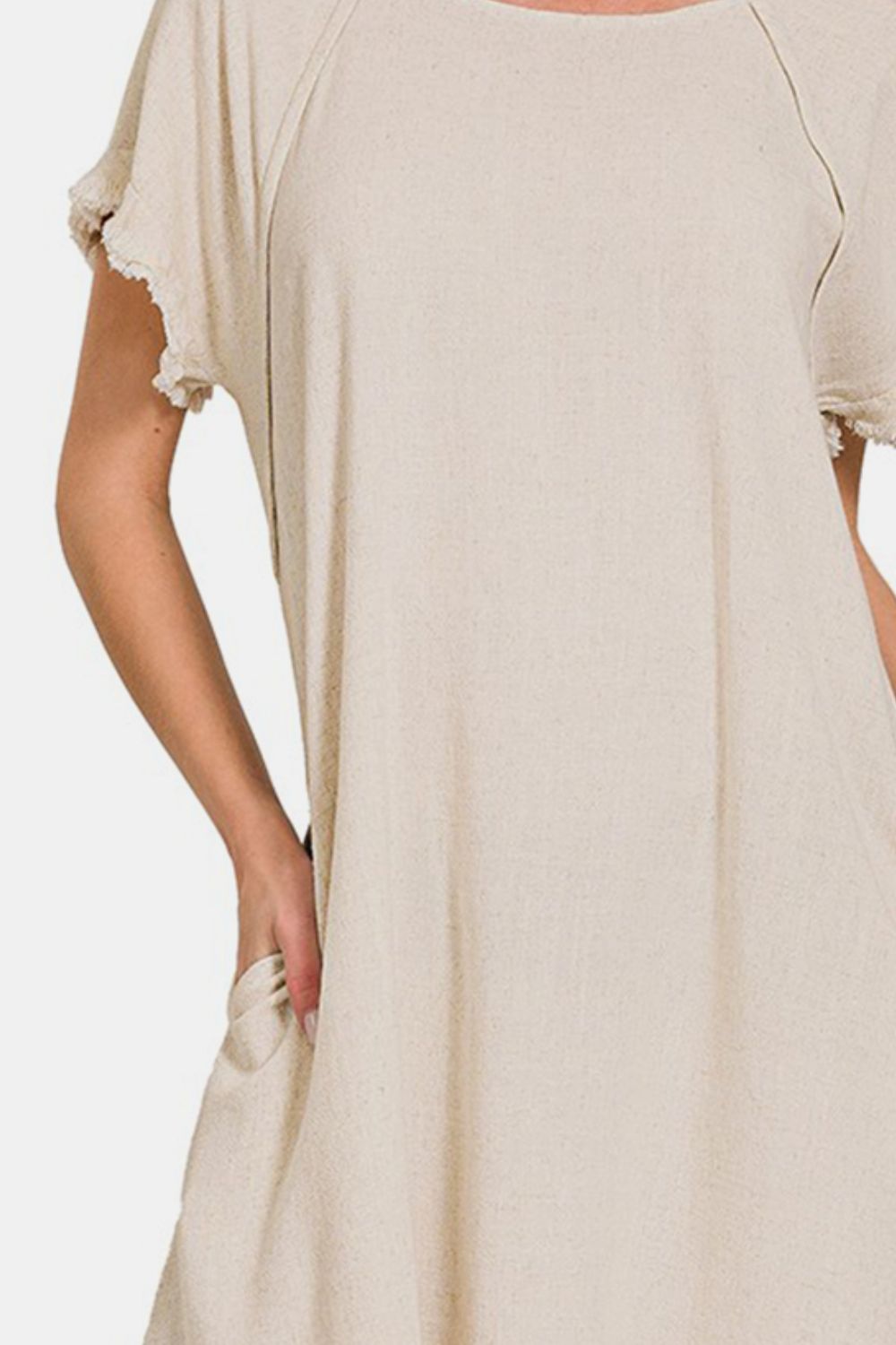 Fringe Edge High Low Flowy Dress with Pockets – High Low Flowy Dress, Boho Fringe Dress, Pocketed Flowy Dress, Bohemian High Low Dress, Stylish High Low Dress, Versatile Boho Dress, Summer Flowing Dress