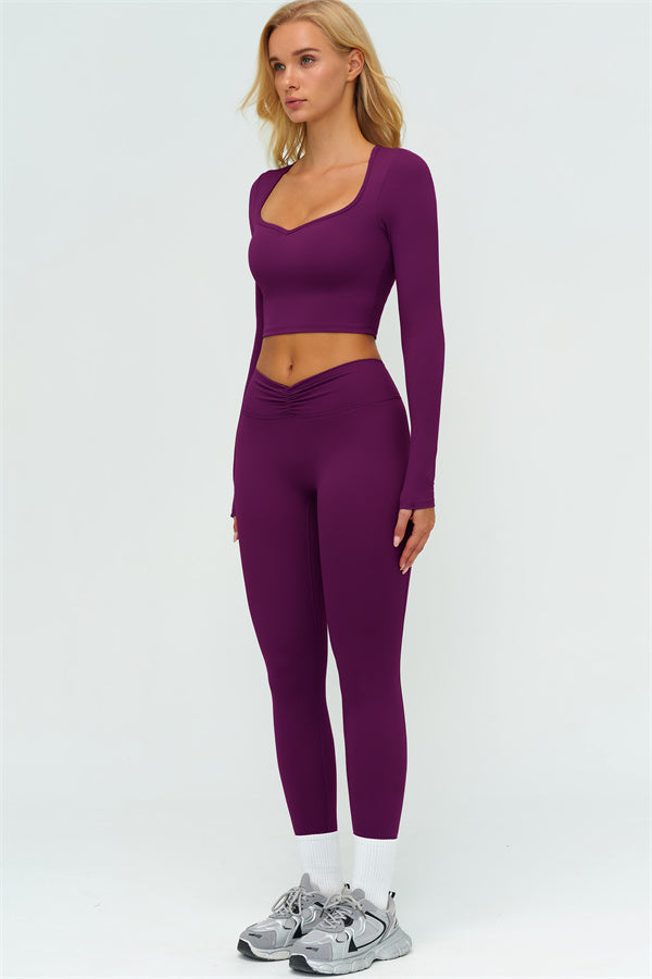 The Lushness Long Sleeve Crop top Leggings 2-Piece Set