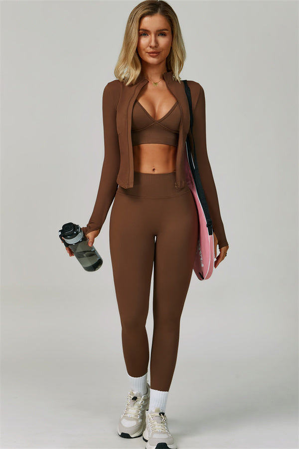 The Empower Jacket Sports Bra Leggings 3-Piece Set