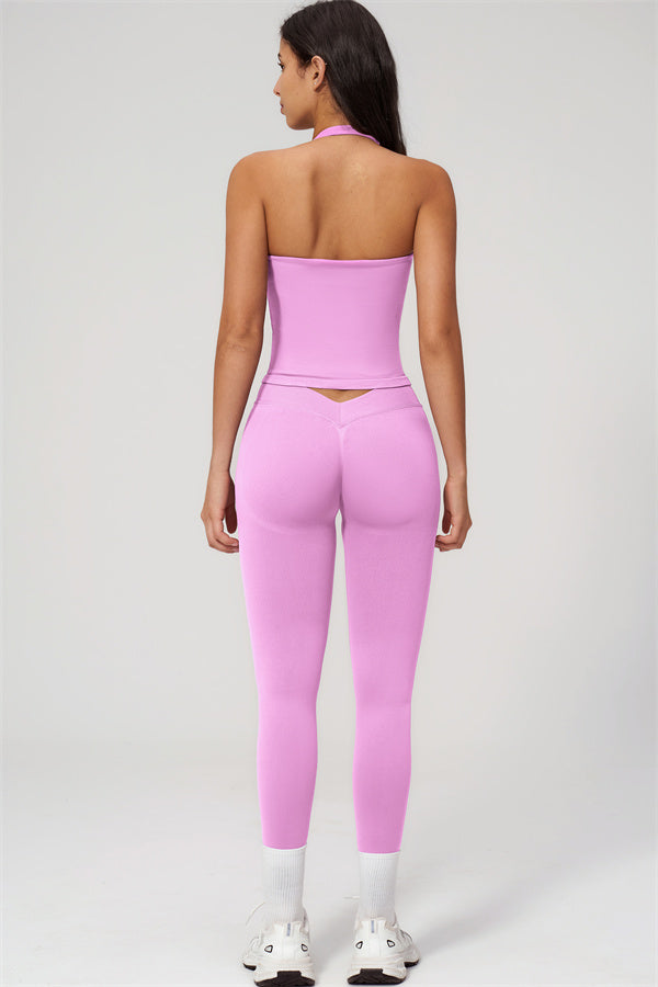 The Empower Halter Crop Top Leggings 2-Piece Set