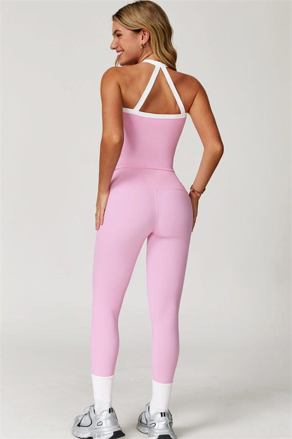 The Quest Cross Back Crop Top Leggings 2-Piece Set