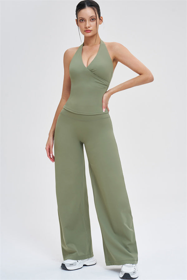 The Stride Crop Top Straight Leg Pants 2-Piece Set