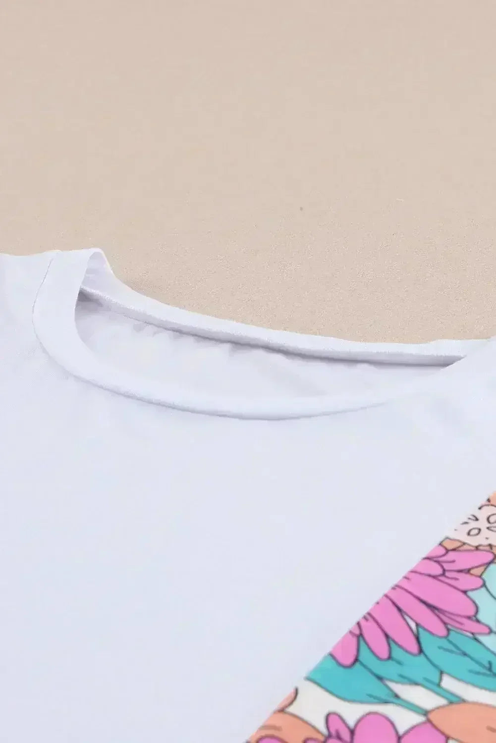 Floral Patchwork Top - Short Sleeve Summer Tee | Femstylo