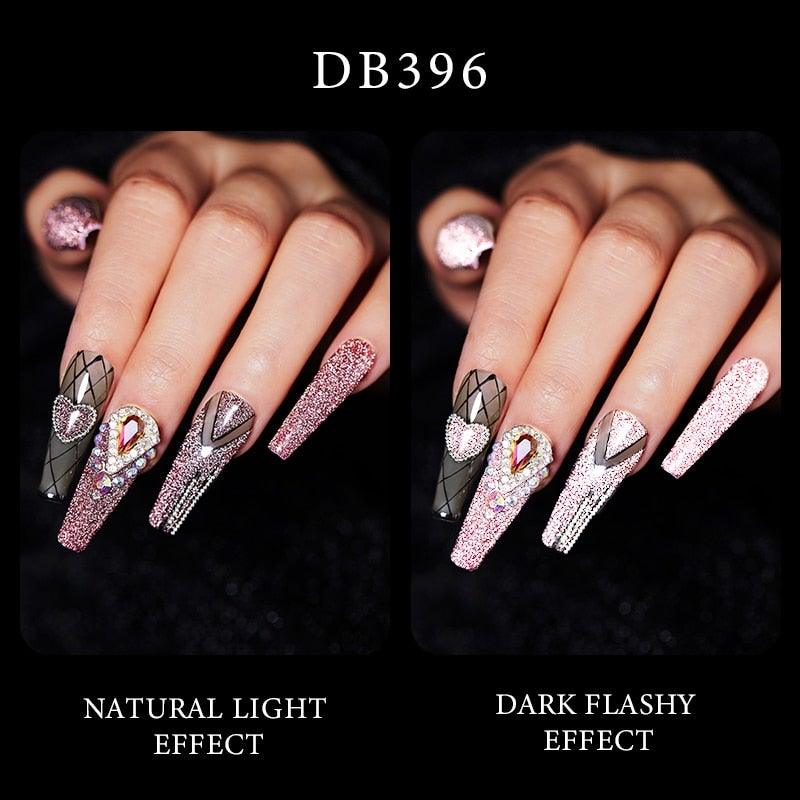 Fashion 2022 Reflective Glitter Gel Nail Polish 8 Colors Sparkling Auroras Permanent UV Diamond Gel Nail Polish Gel For Girls and Womens