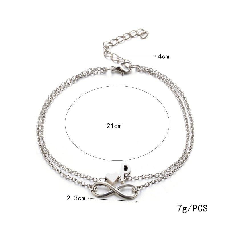 Fashion Bracelets Silver Color Geometric Infinity Symbol Letters Sterling Silver Adjustable Mother's Day Jewelry Gift Birthday Valentine’s Day Gifts For Women Mom Wife Girls