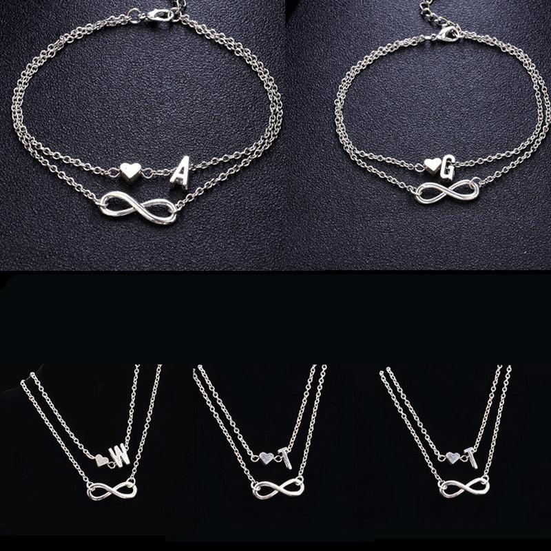Fashion Bracelets Silver Color Geometric Infinity Symbol Letters Sterling Silver Adjustable Mother's Day Jewelry Gift Birthday Valentine’s Day Gifts For Women Mom Wife Girls