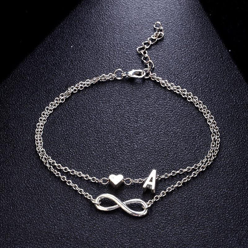 Fashion Bracelets Silver Color Geometric Infinity Symbol Letters Sterling Silver Adjustable Mother's Day Jewelry Gift Birthday Valentine’s Day Gifts For Women Mom Wife Girls