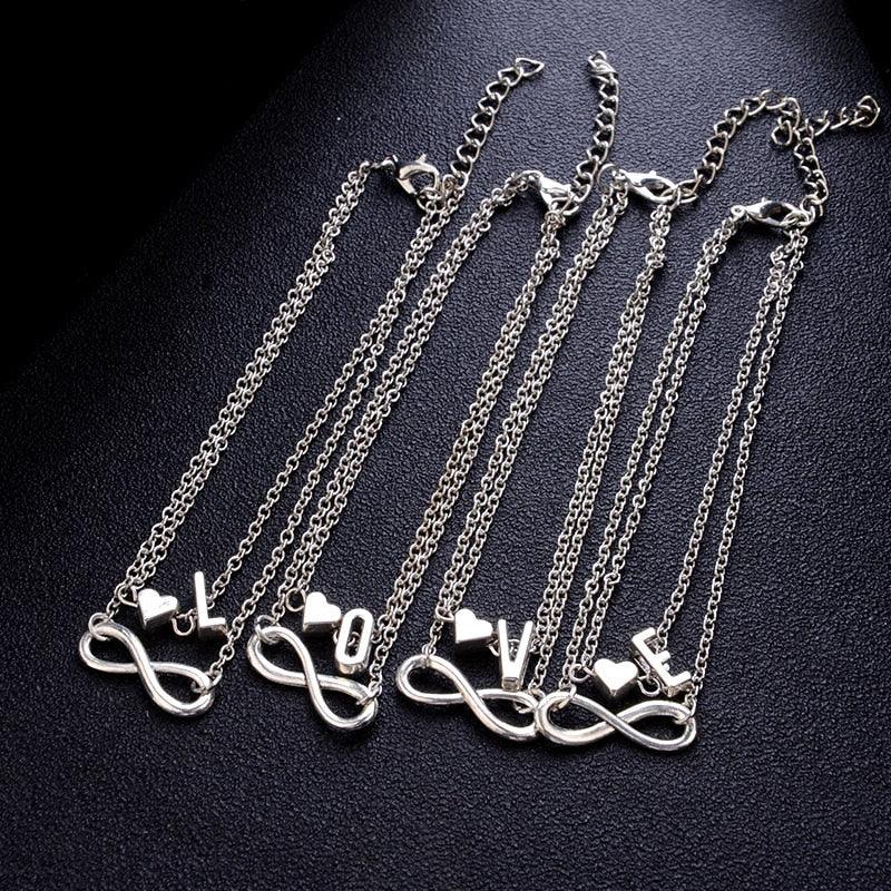 Fashion Bracelets Silver Color Geometric Infinity Symbol Letters Sterling Silver Adjustable Mother's Day Jewelry Gift Birthday Valentine’s Day Gifts For Women Mom Wife Girls