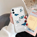 Fashion Butterfly Transparent Phone Case For iPhone 11 12 13 Pro Max 12 Mini Beautiful Butterfly Soft Butterfly Silicone Protective Case Clear Back Cover