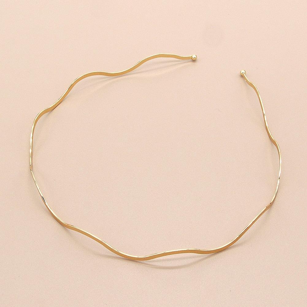 Fashion Chic Metal Wave Invisible Headband Gold Thin Hair Hoop For Women Girls Wild Headwear Hair Styling Tool Gorgeous Hair Accessories For Women