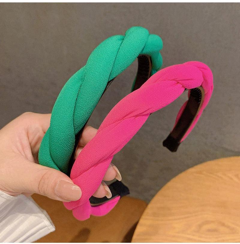 Fashion Hair Band Twist Solid Color Folds Pattern Hair Hoop Headbands Designer Hairband Gorgeous Hair Accessories For Women