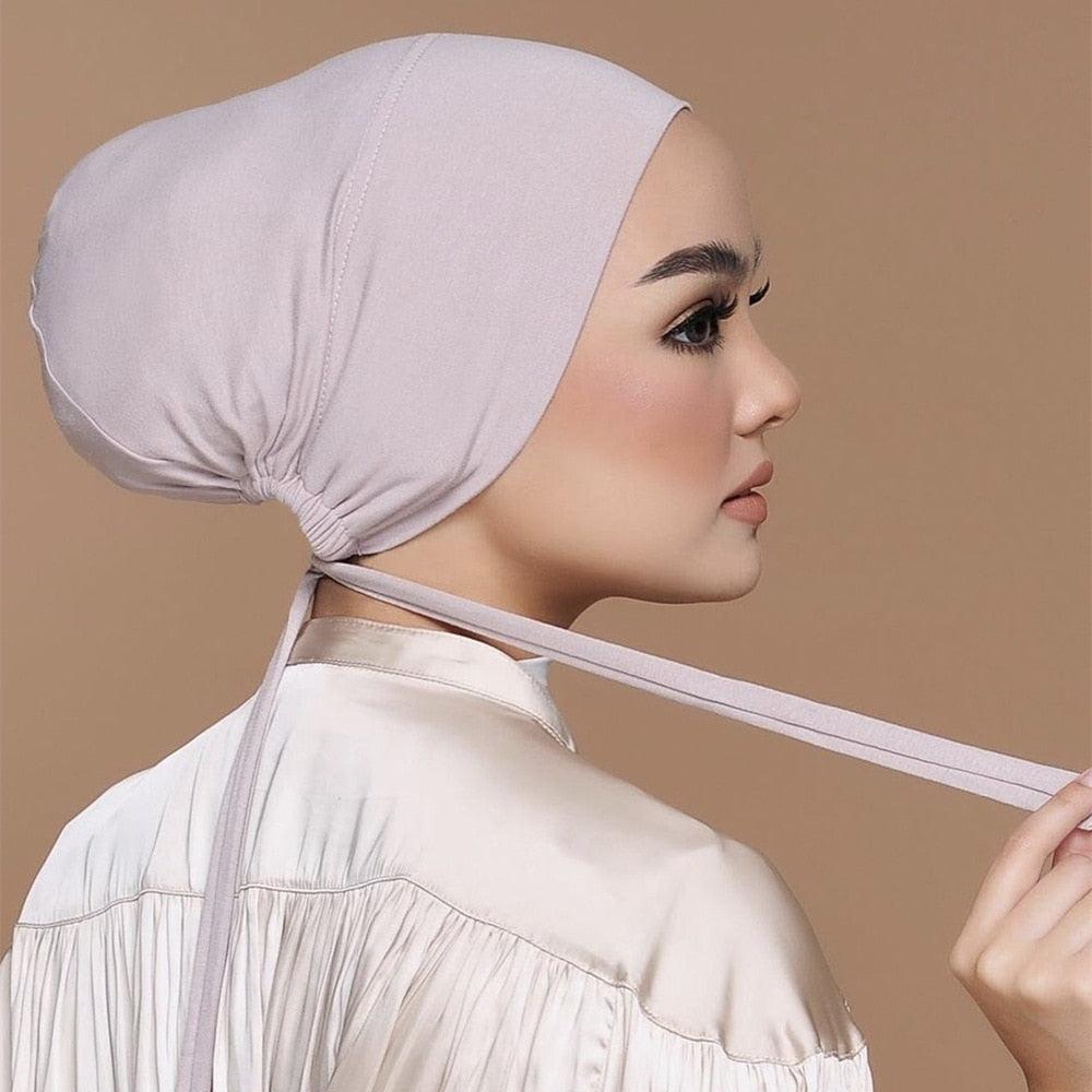 Fashion Modal Under Scarf  Hijab Turban Cap Cotton With Band Adjustable Inner Hijab cap Muslim Turban Hijab Cap For Women