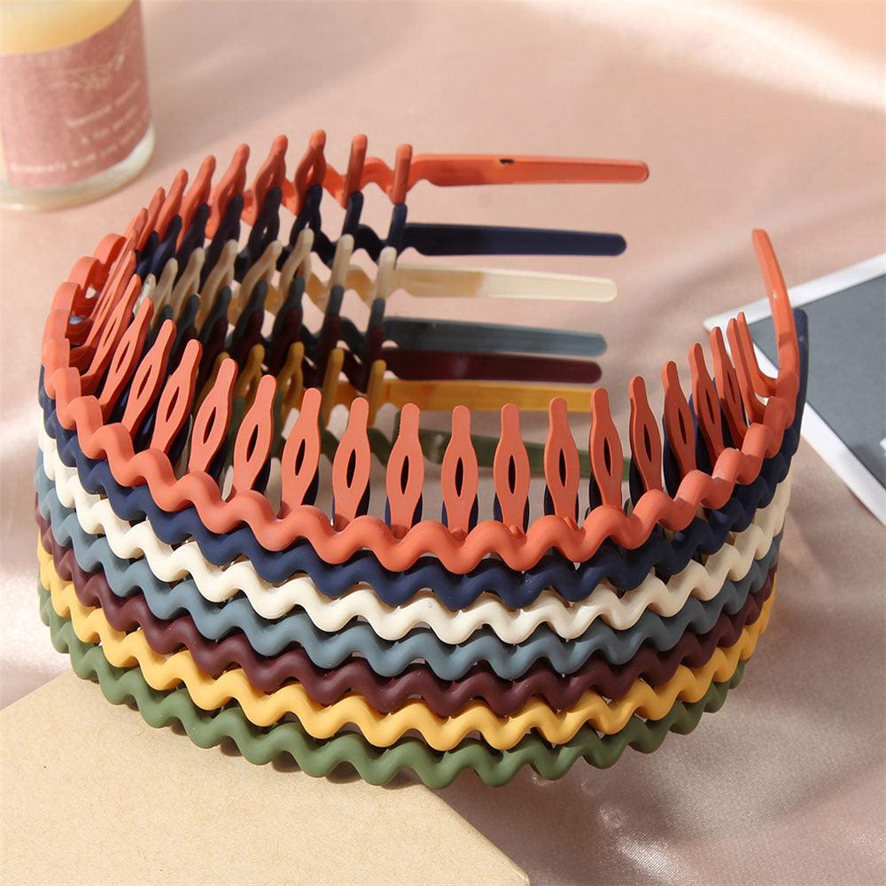 Fashion Simple Headdress Solid Color Resin Hair Comb Hairbands Headband Hair Hoop Bezel With Teeth Gorgeous Hair Accessories For Women