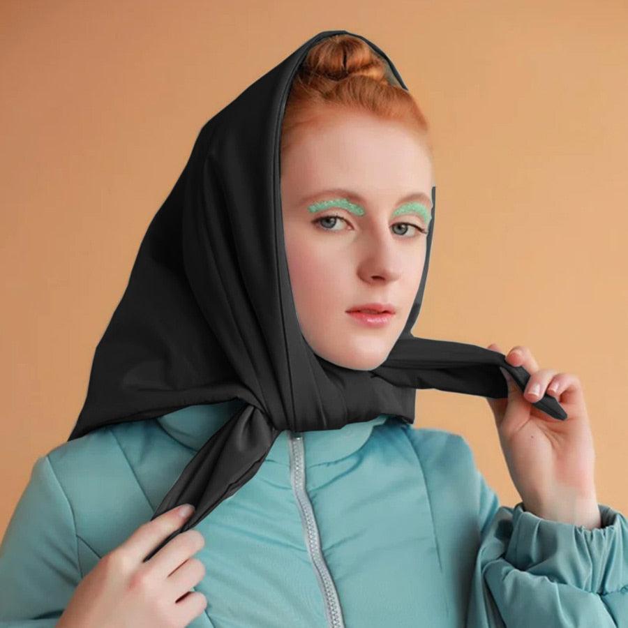 Fashion Winter Light Soft Warm Puffer Neckerchief Puff Neck Scarf Lightweight Head Wrap Headscarf Scarf Triangle Shawl Hood Scarf Puffy For Women