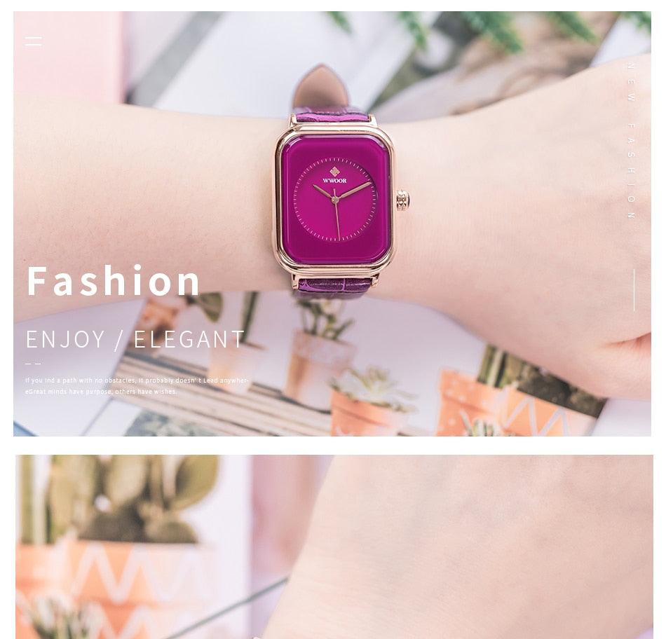 Fashion Women Watches White Leather Minimalist Rectangle Ladies Quartz Dress Wristwatch Fashion Leather Wrist Watch Rectangle Elegant Simple Dial Analog Quartz Dress Watch