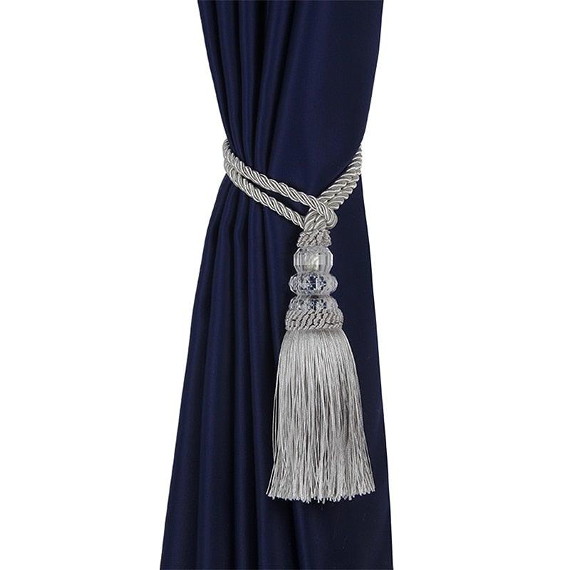 Faux Crystal Beaded Tassels Fringe Curtain Tieback Rope Window Decoration Door Hanging Ball Tassel Accessories Wonderful Curtain Holdbacks Curtains Tiebacks Home Decorative Braided Buckle Fastener Accessories Window Drapery Ball Tassels Tiebacks 50CM