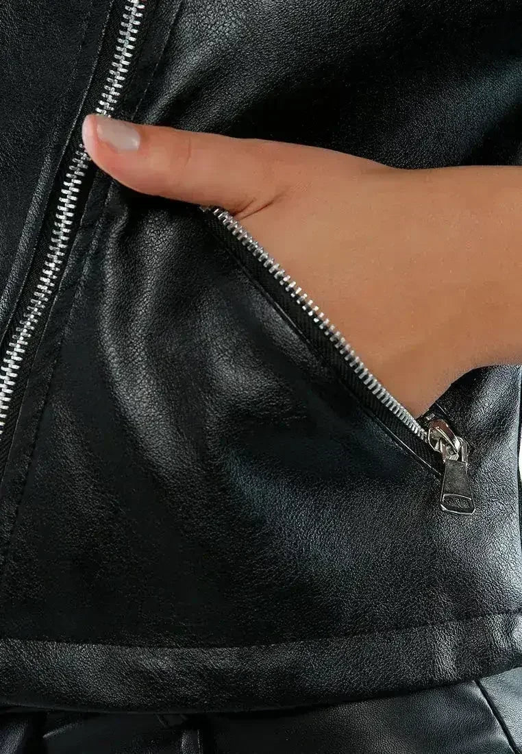 Faux Leather Biker Jacket