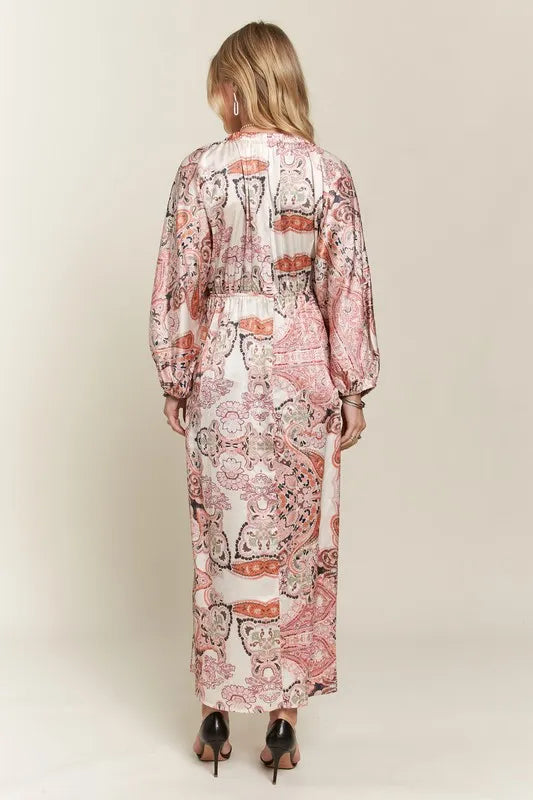 Printed V-Neck Batwing Sleeve Summer Dress For Women – Vibrant Print, Chic & Relaxed, Flattering, Effortlessly Stylish