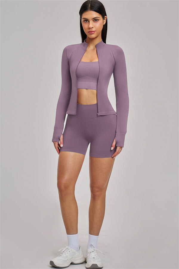 The Vision Jacket Sports Bra Shorts 3-Piece Set
