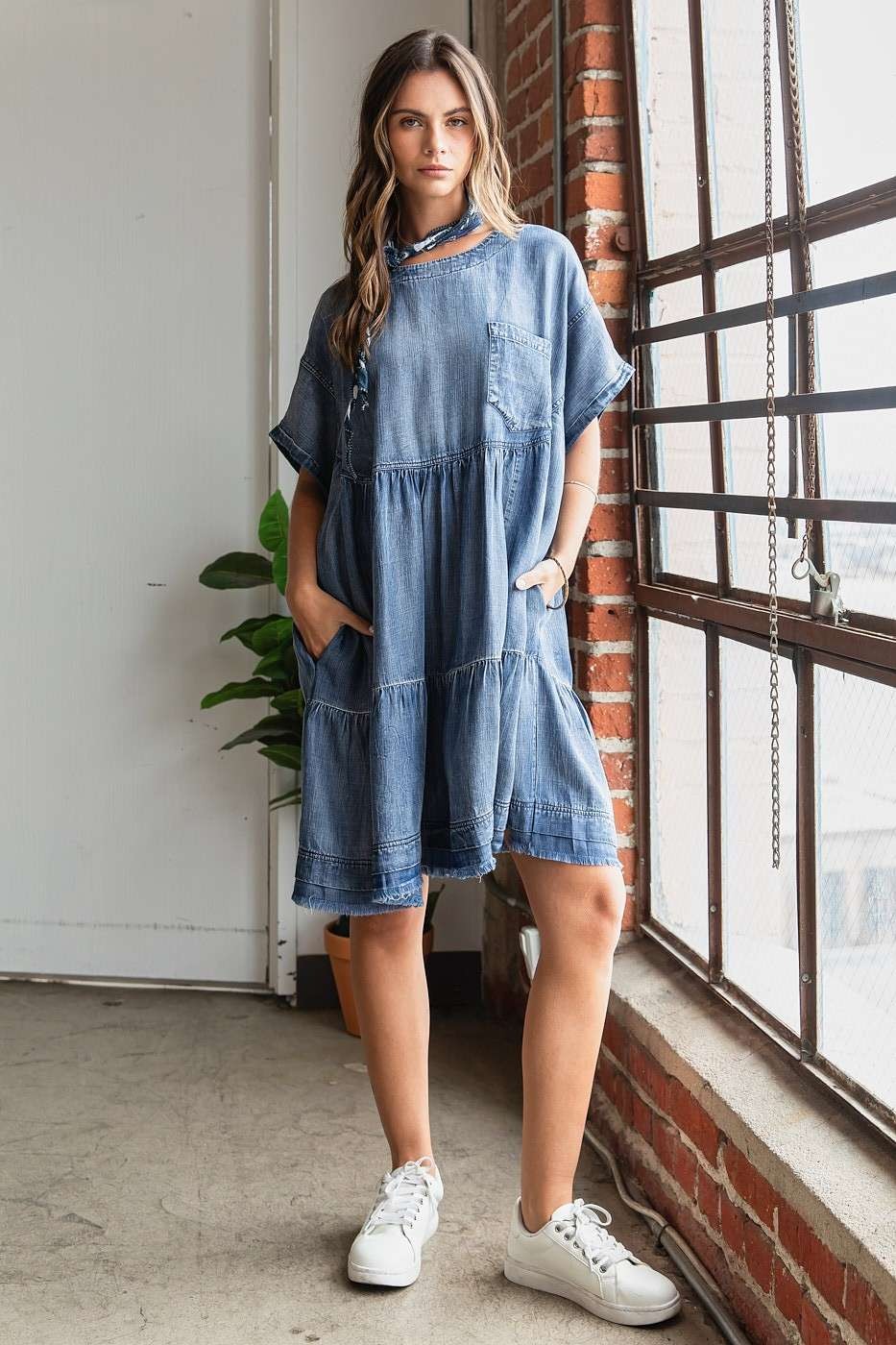 Oversized Mini Dress Relaxed Fit Boho Design Comfortable And Breathable Women Dress