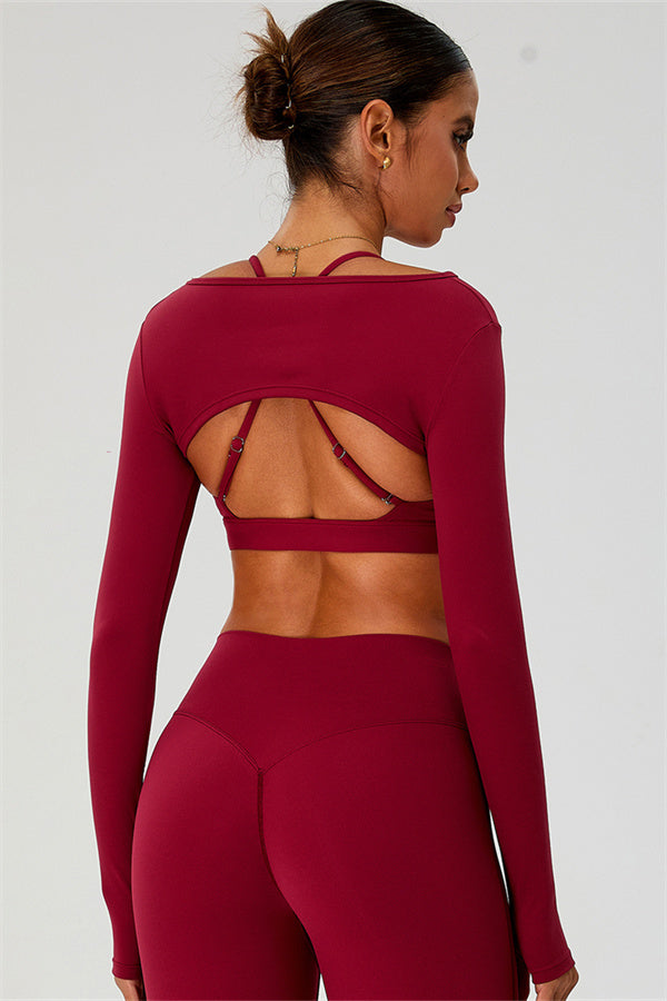 The Ember Sports Bra Crop Top Shorts 3-Piece Set