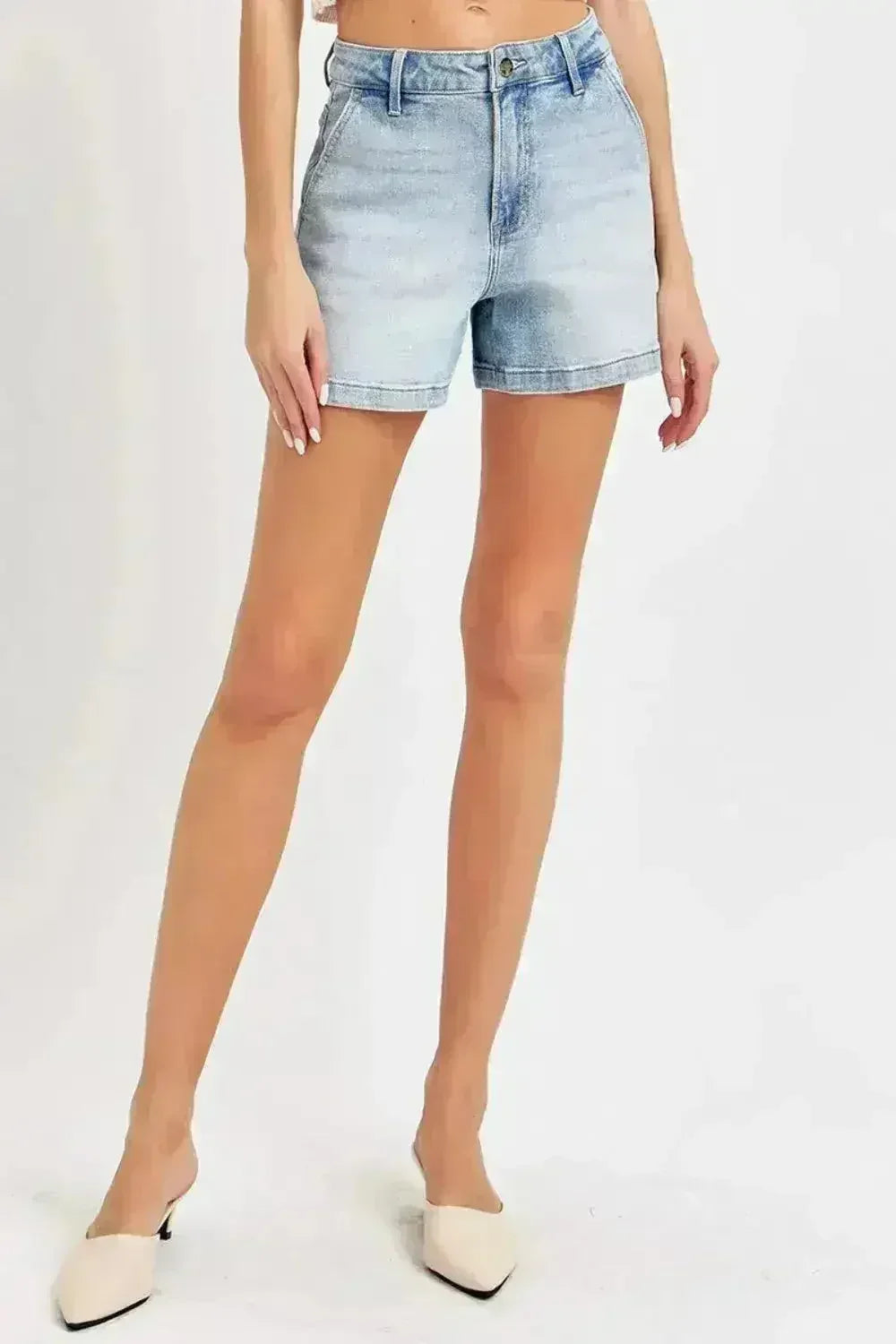 High Rise Denim Shorts | Stretch Cotton Blend | Sizes S-3XL