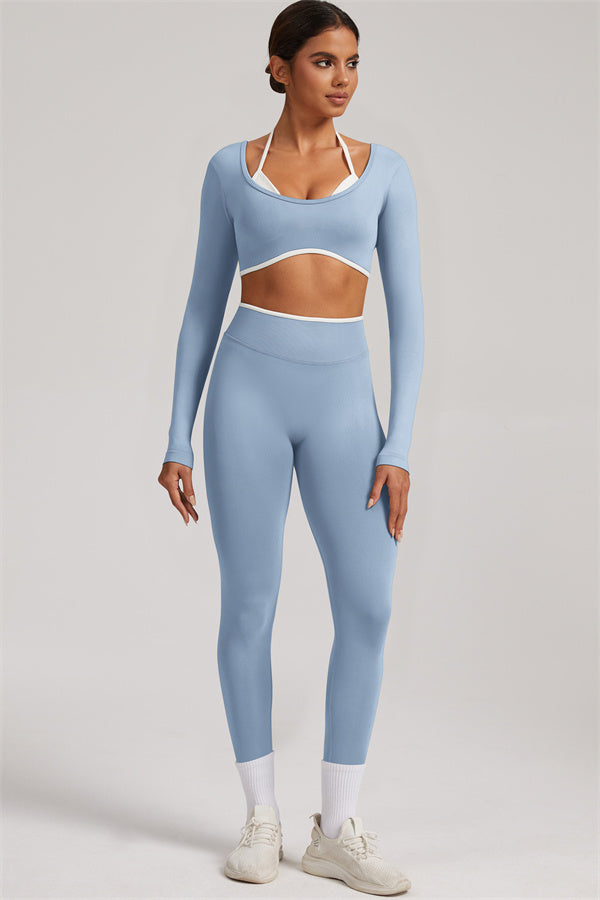 The Elevate Long Sleeve Crop top Leggings 2-Piece Set