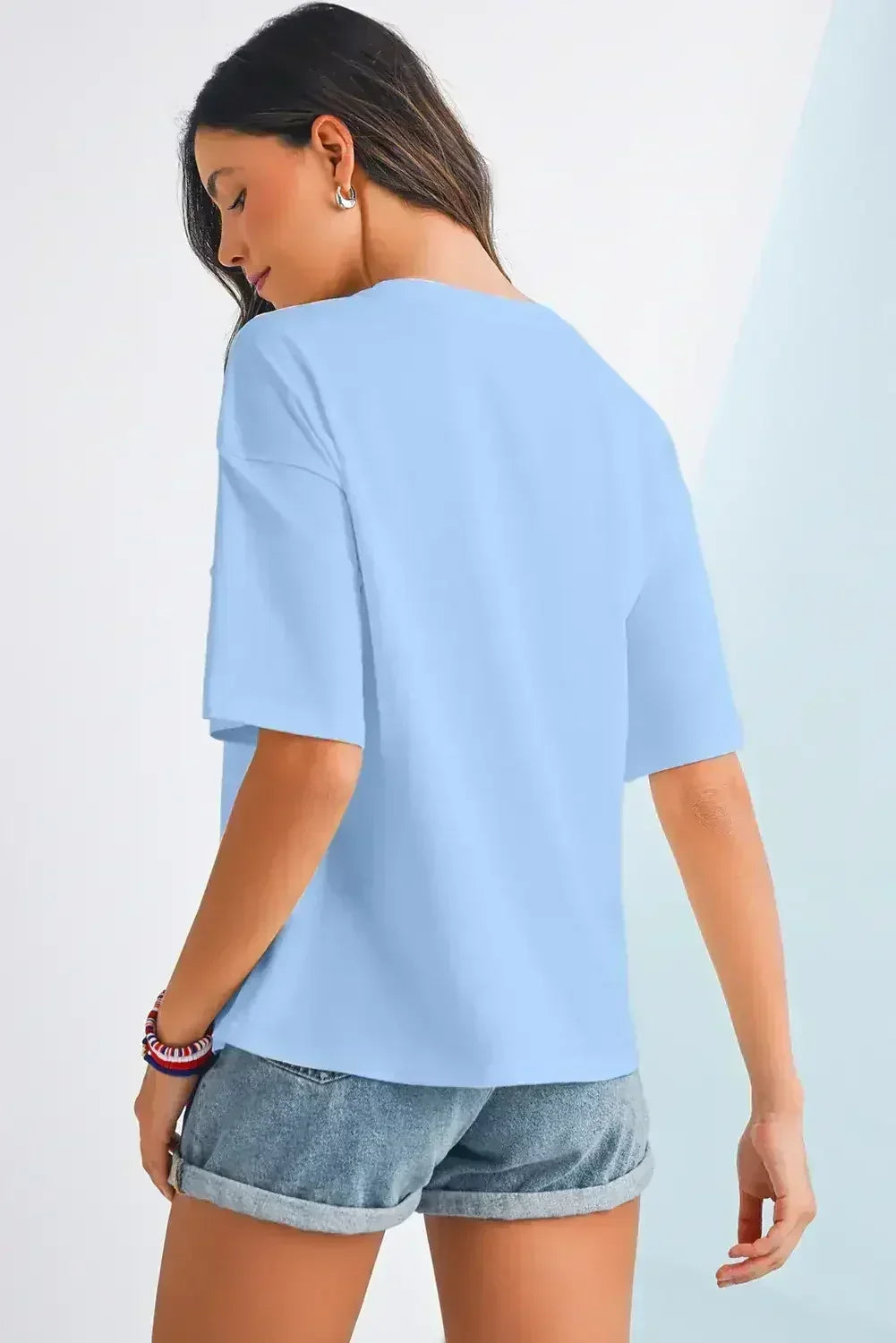 White Flag Bow Graphic Crewneck Tee