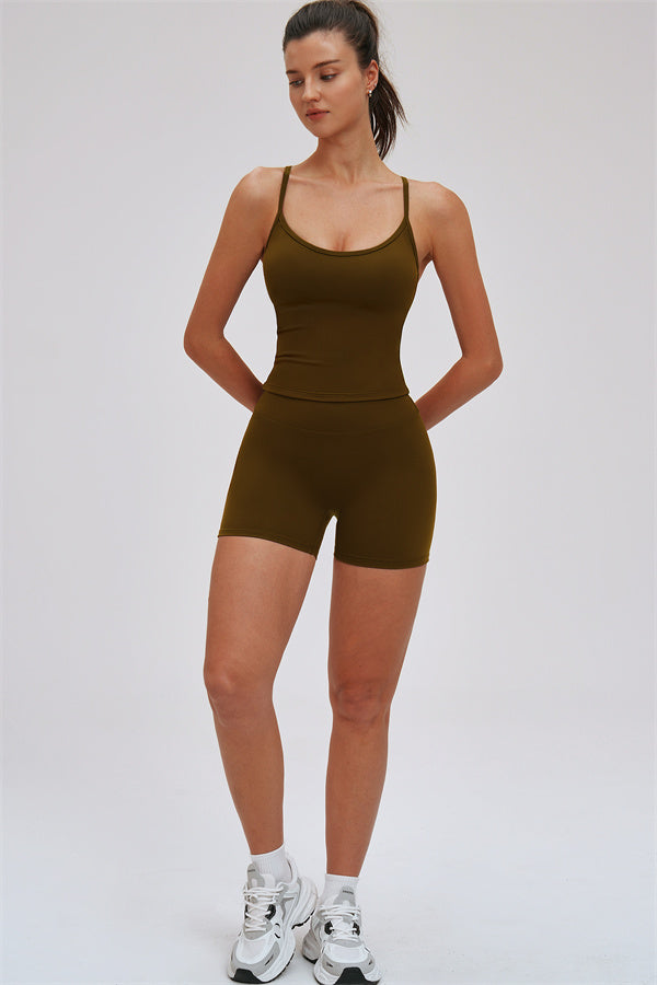 The Svelte Cross Back Tank Top Shorts 2-Piece Set