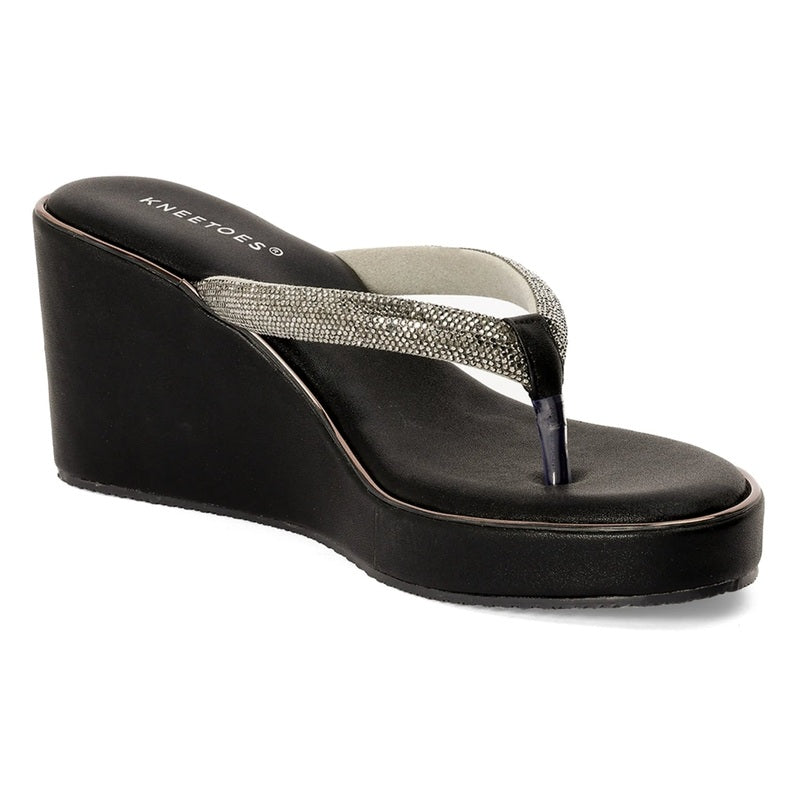 Ivanna – Black Thong Wedges