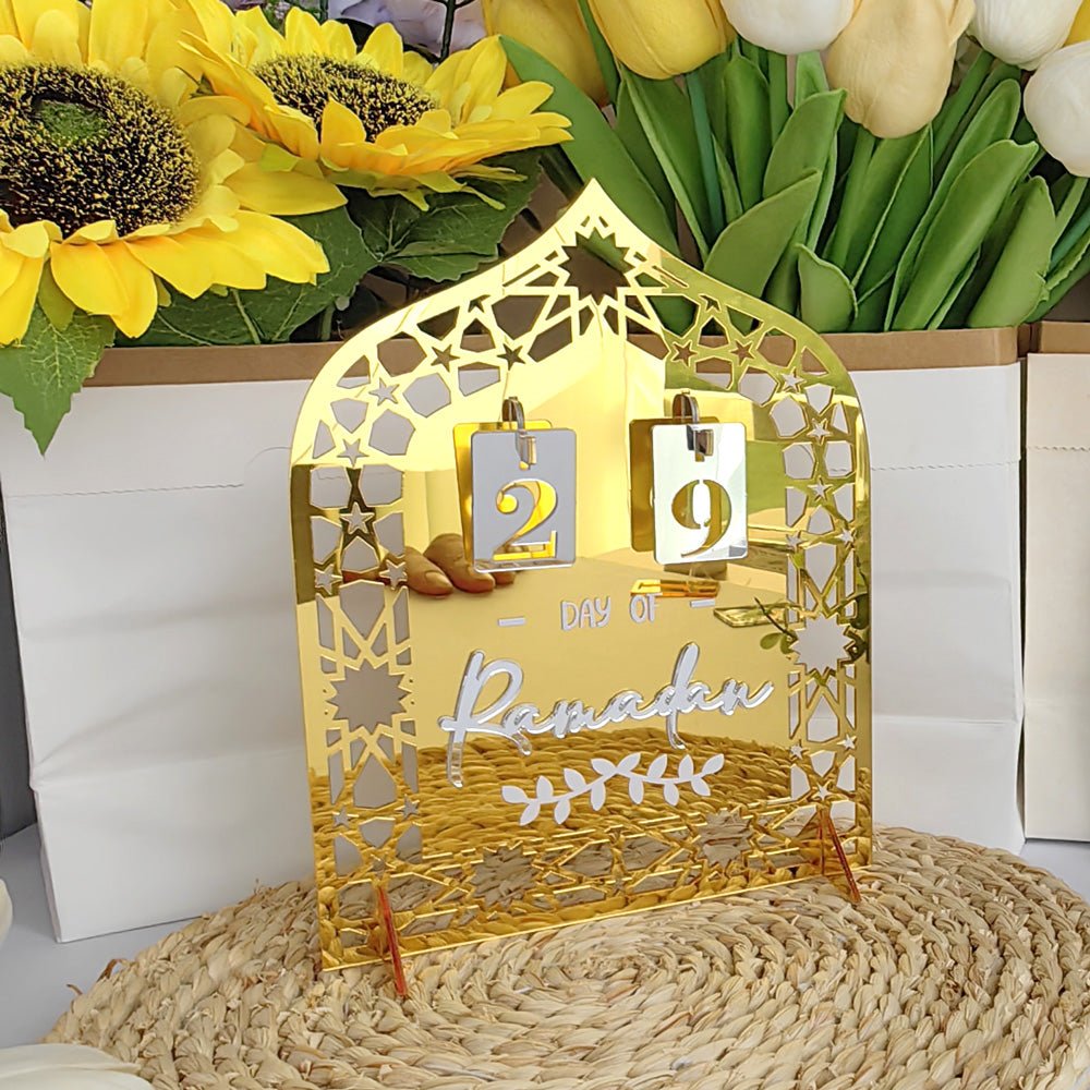 Festive Home Craft Ornament Ramadan Countdown Acrylic Tabletop Decor (MAC403)