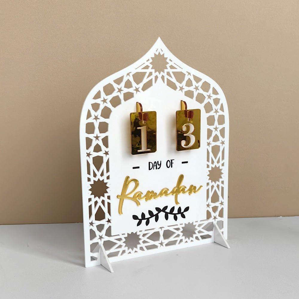 Festive Home Craft Ornament Ramadan Countdown Acrylic Tabletop Decor (MAC403)