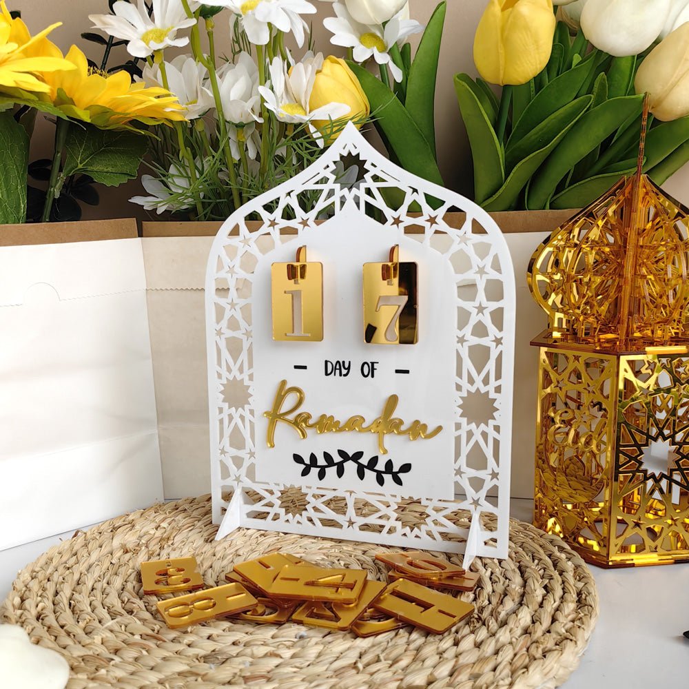 Festive Home Craft Ornament Ramadan Countdown Acrylic Tabletop Decor (MAC403)