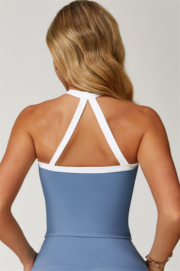 The Quest Cross Back Crop Top Flared Leggings 2-Piece Set