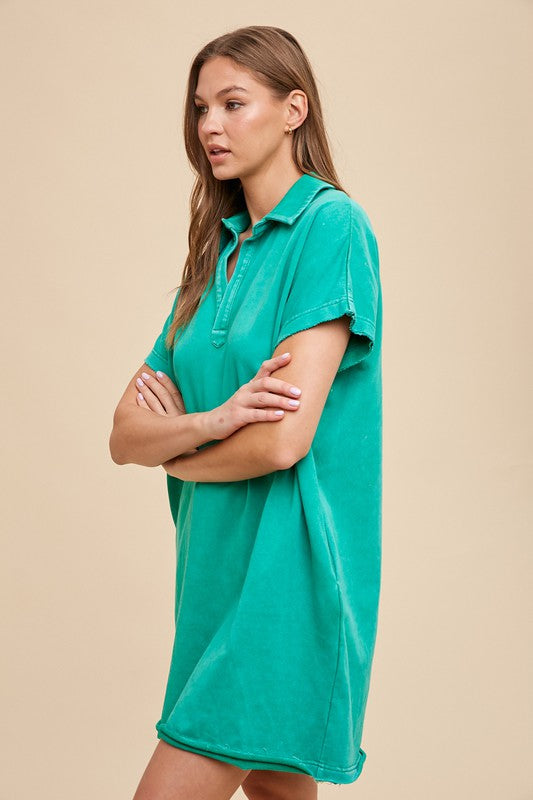 Turquoise Short Sleeve Dress Casual and Comfortable Dress For Women
