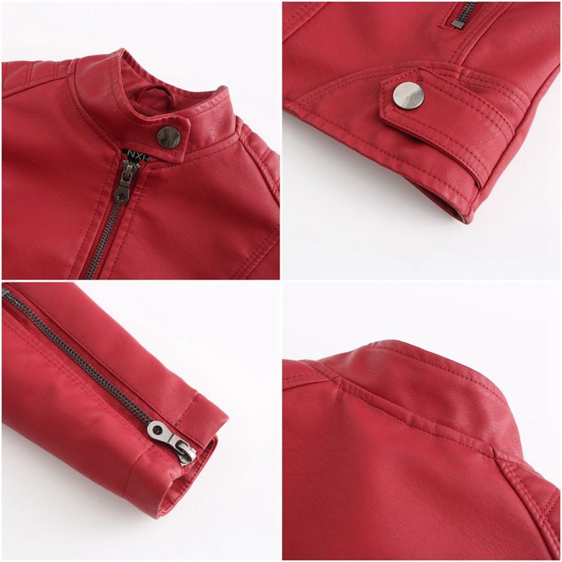 Fitted Moto Jacket | Stand Collar Faux Leather Biker Jacket(MS246)