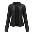 Fitted Moto Jacket | Stand Collar Faux Leather Biker Jacket(MS246)