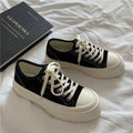 Flat White Sneakers Women's Sports Shoes Platform Vintage Casual Footwear Round Tennis  Athletic Canvas Trainers White Sneakers Low Top Canvas Sneakers