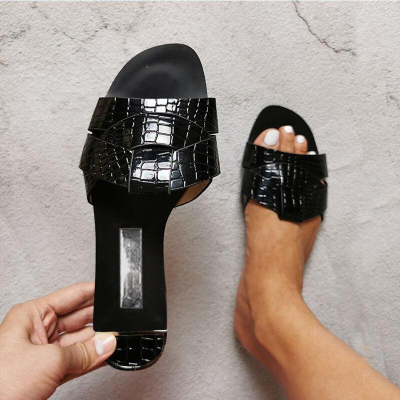Flat Women Shoes Summer Candy Color Leather Fashion Sandals Open Toe Wear Casual Flip Flops Slip On Comfortable Womens Loafers Women's Flats Elegant Shoes