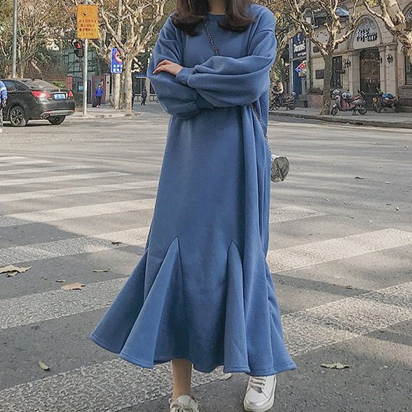 Fleece-Lined Sweatshirt Mermaid Dress(MS193)