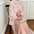 Floral Chiffon 3-Piece Open Abaya Set(MOA301)
