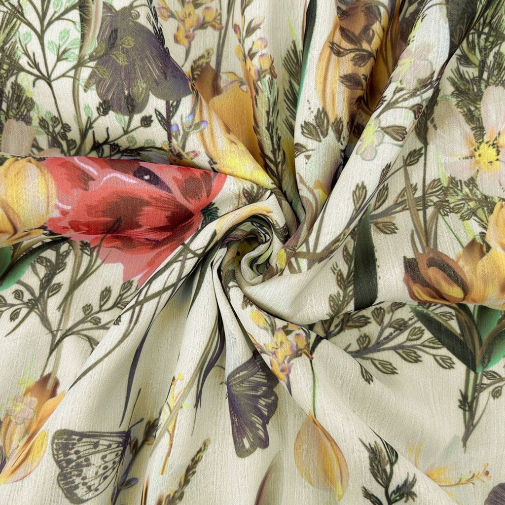 Floral Chiffon Dress with Three-Tier Ruffle Skirt (MA407)