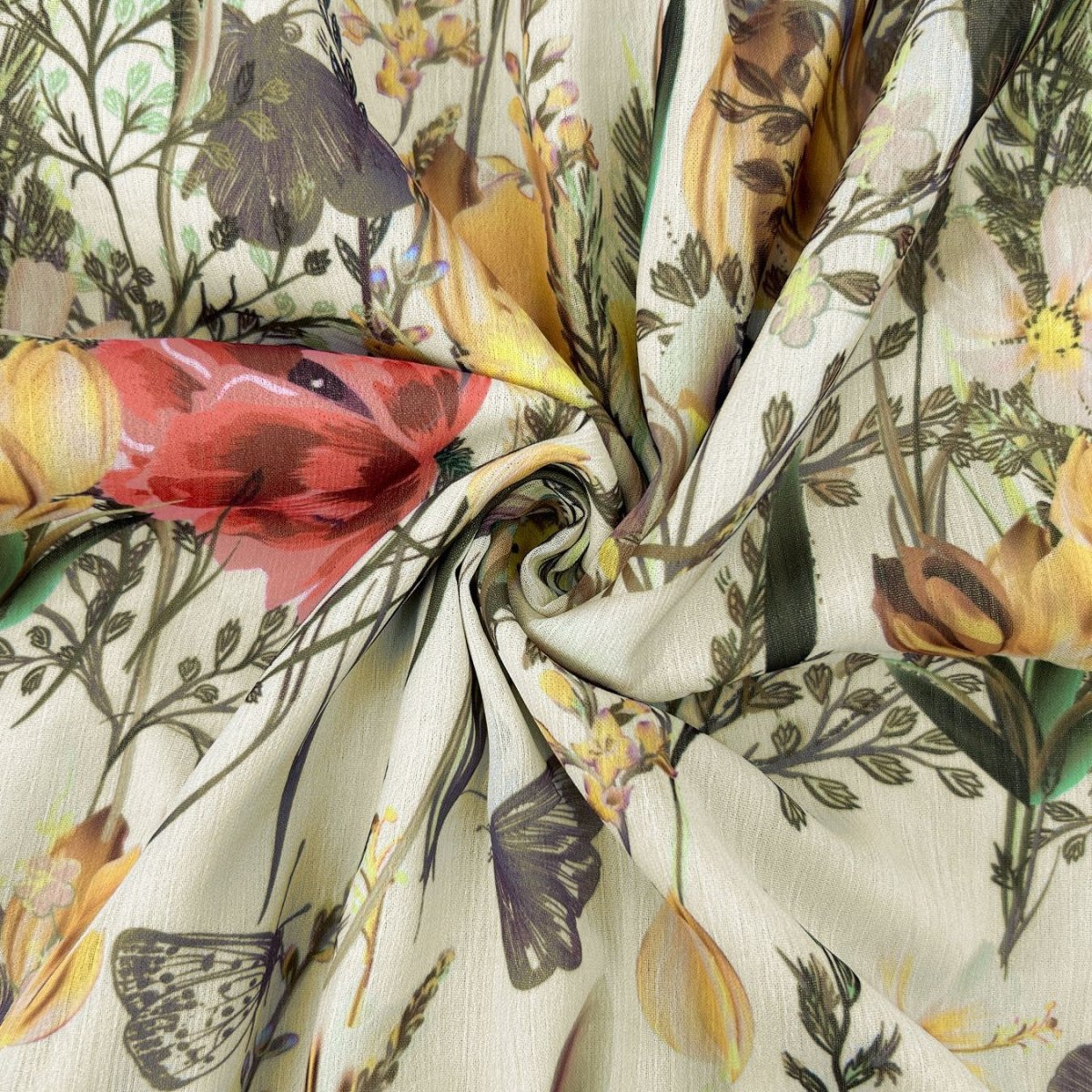 Floral Chiffon Dress with Three-Tier Ruffle Skirt (MA407)
