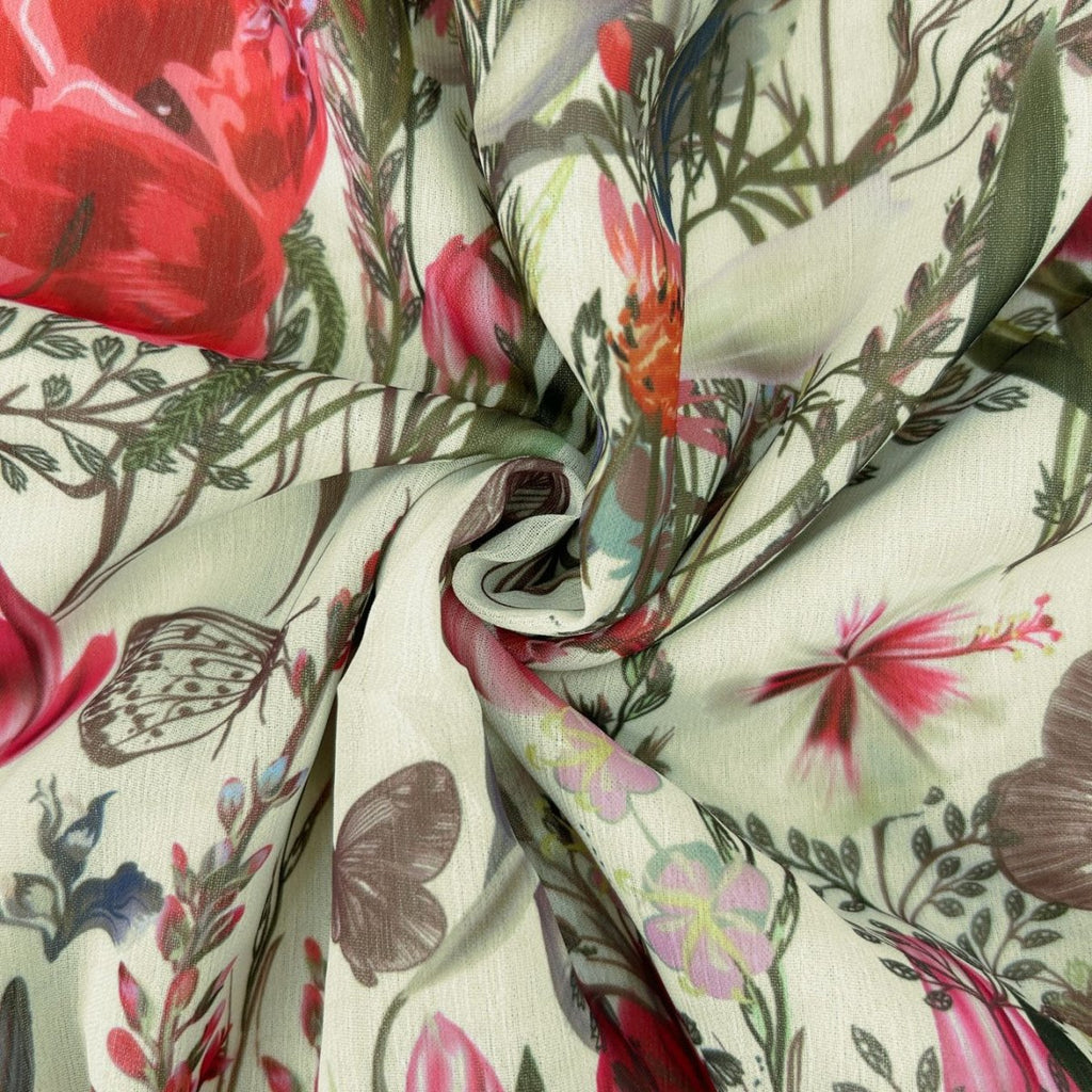 Floral Chiffon Dress with Three-Tier Ruffle Skirt (MA407)